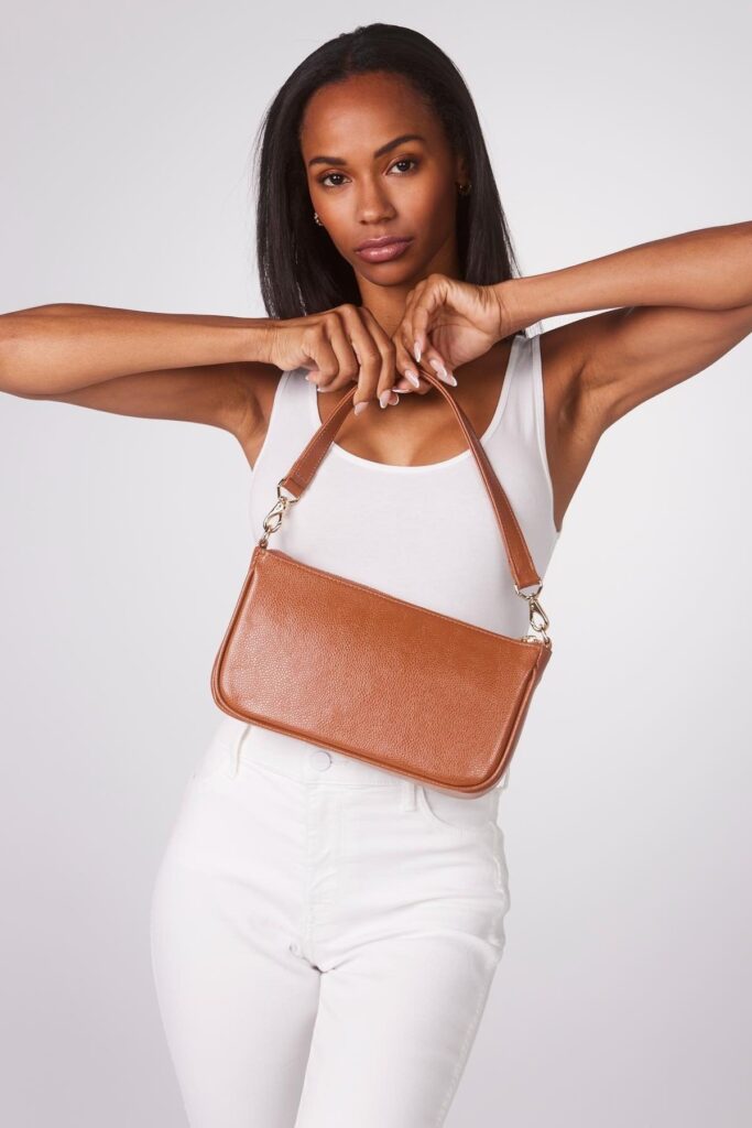 Sustainable leather crossbody bag for women