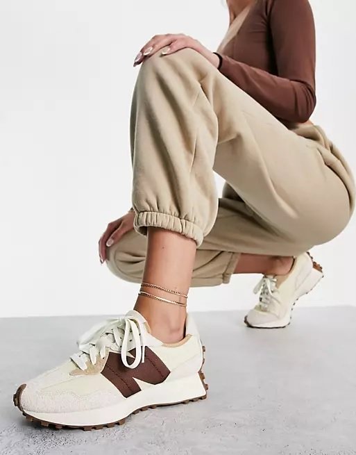 womens new balance 327 off white brown 16649568816031