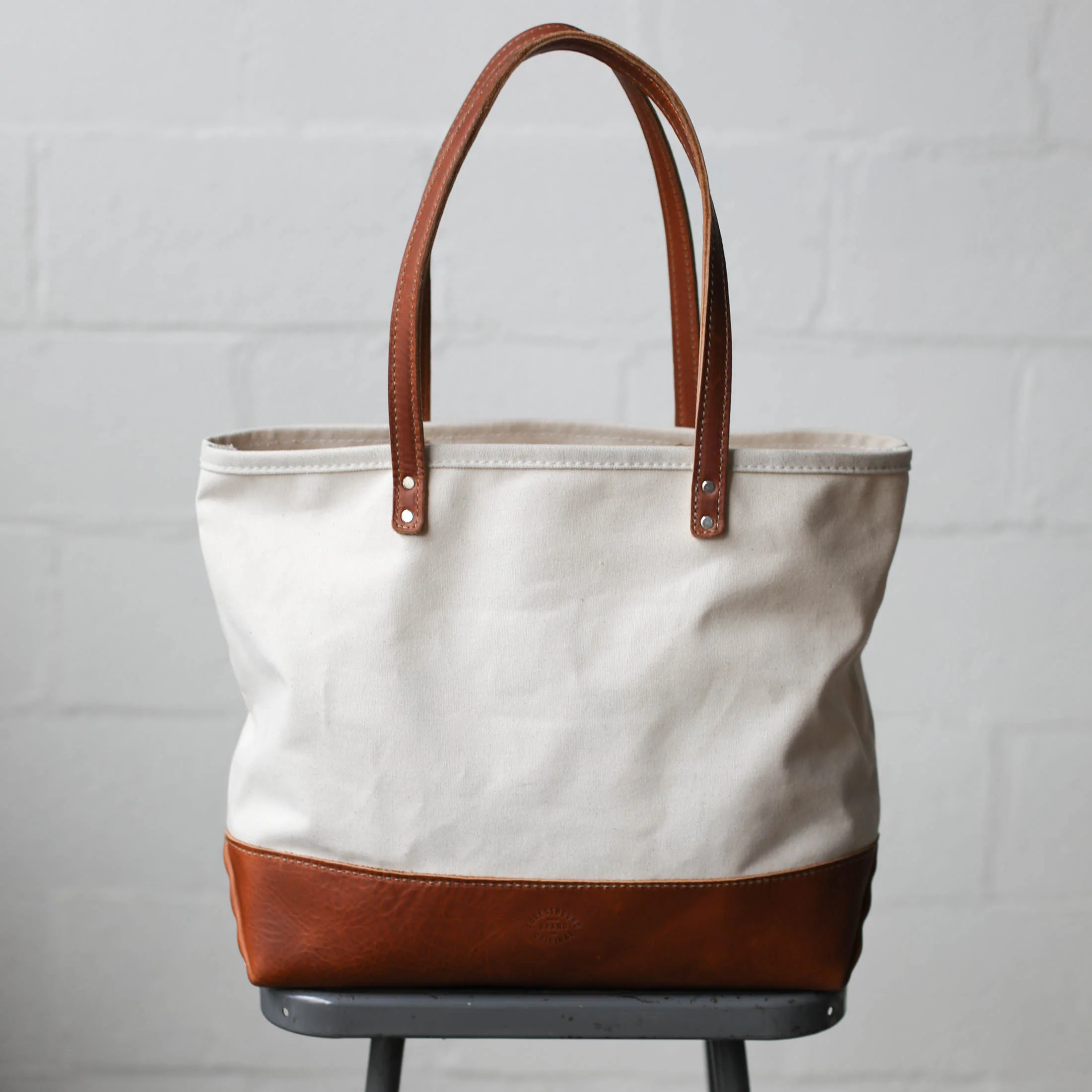 Canvas Tote Bags with Leather Straps
