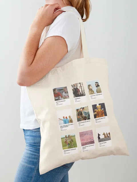 Pantone Wes Anderson Tote Bag Reuseable Canvas Fashion Shopping Grocery School Femal Gril Women Personal.jpg 640x640 4