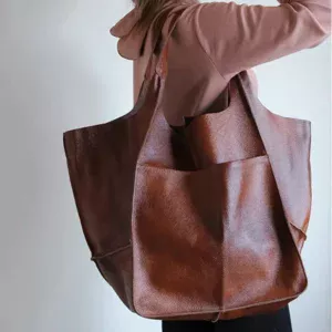 large leather tote bag
