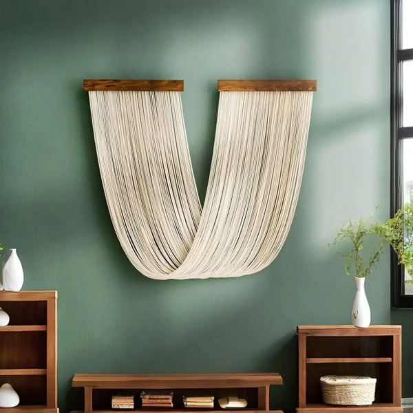 Macrame Wave Pattern Wall Hanging