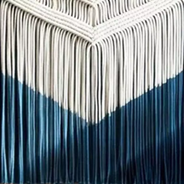 Blue Nordic Style Macrame Curtain 2