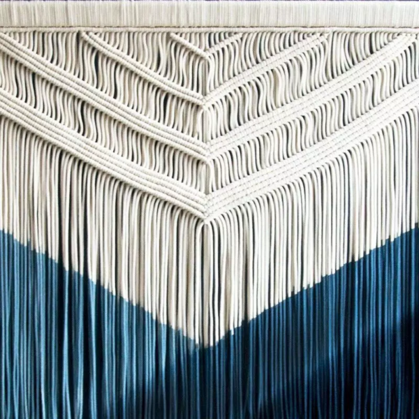 Blue Nordic Style Macrame Curtain 3