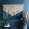 Blue Nordic Style Macrame Curtain 5