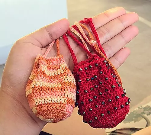 crochet beaded handbag