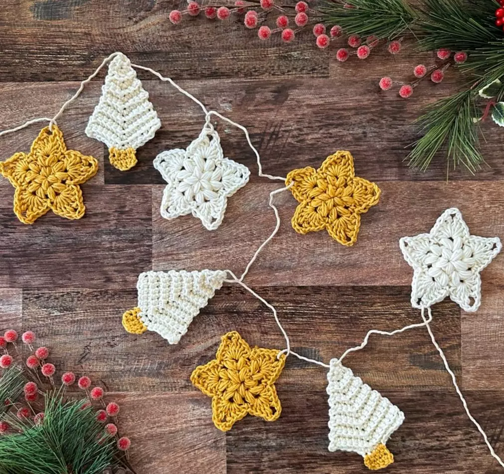 crochet christmas trees stars