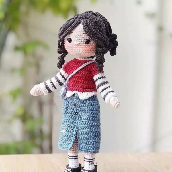 Cute Girl Ornaments Crochet Doll 1