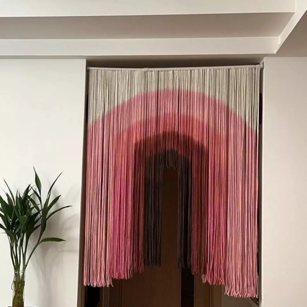 Pink Gradient Macrame Curtain 6