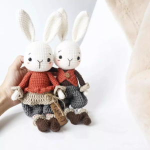 Rabbit Couple Crochet Doll 3