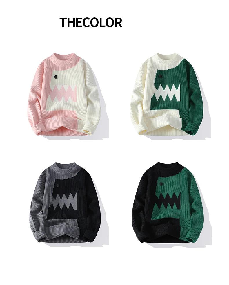 Knitted Pullover Harajuku Fun Dinosaur 5 10754 122d8f