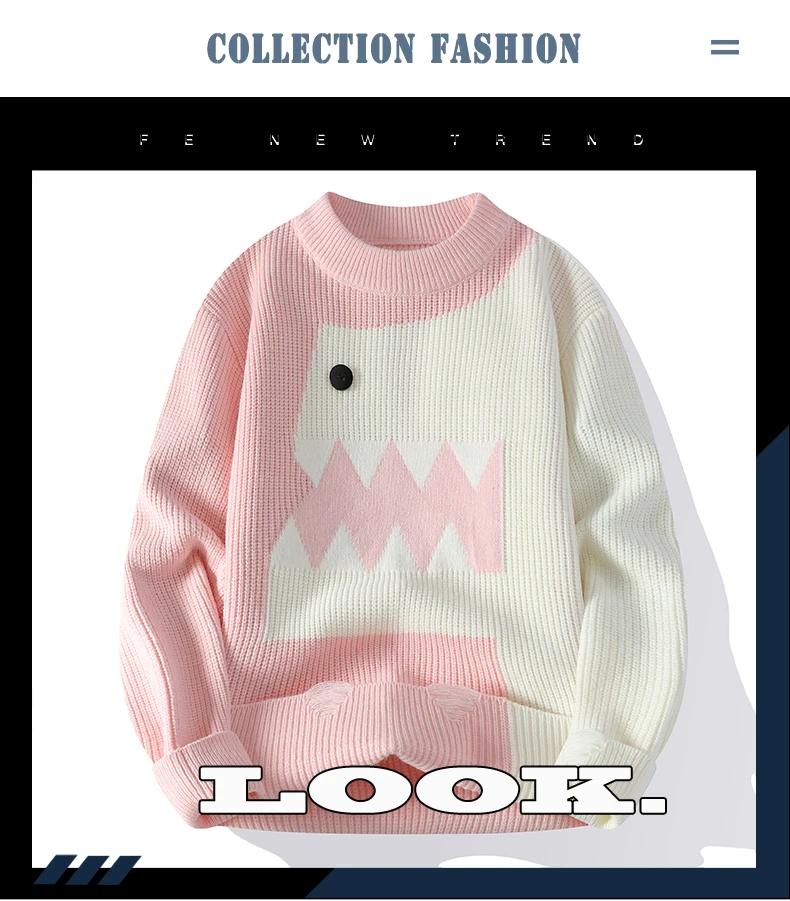Knitted Pullover Harajuku Fun Dinosaur 3 10754 43300f