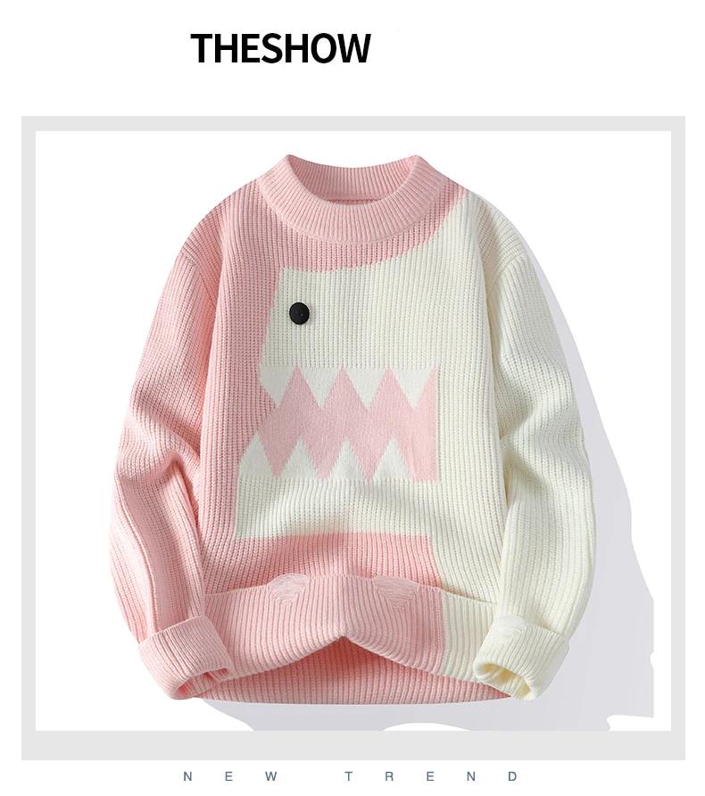 Knitted Pullover Harajuku Fun Dinosaur 6 10754 d06aed