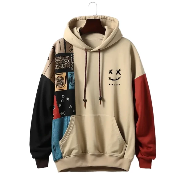 Vintage Hoodie Cartoon Graphic Pullover Men