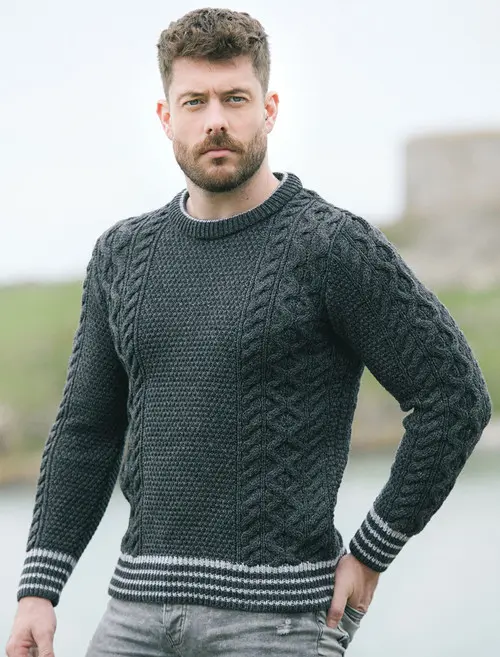 wool sweaters with cable knit knitting