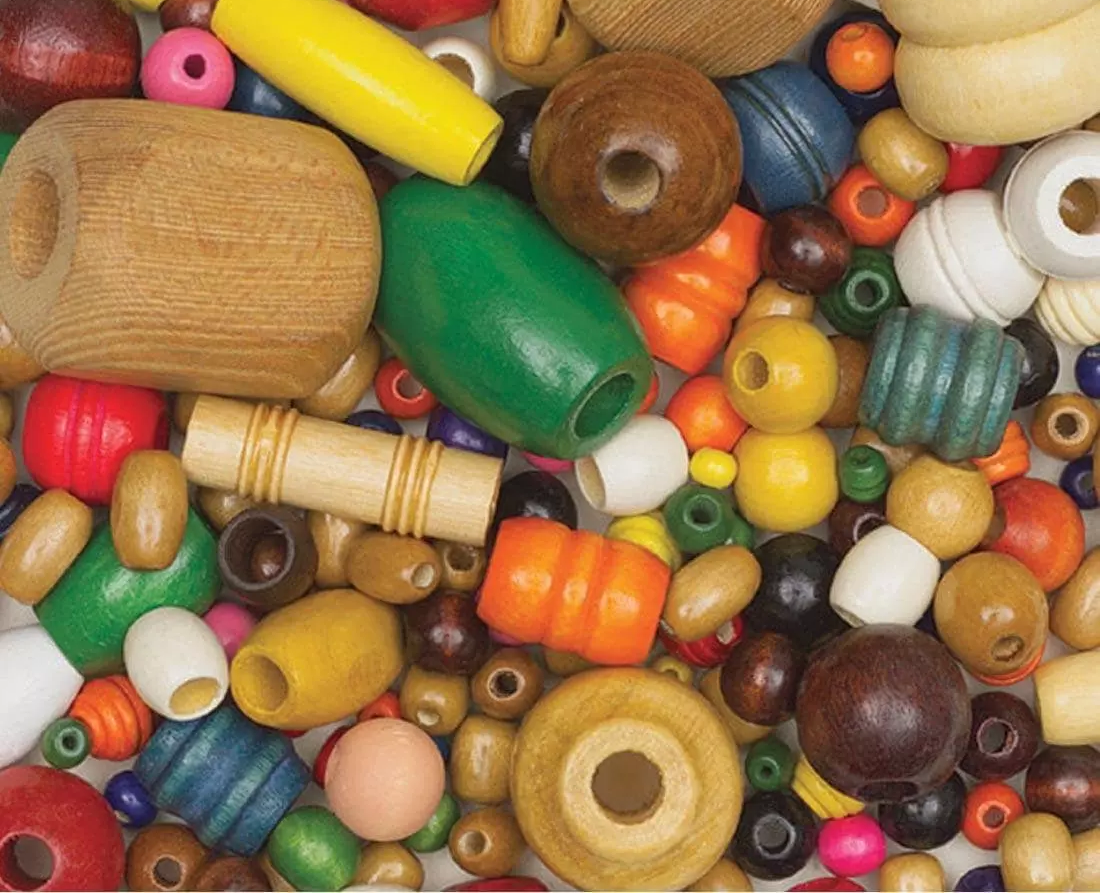 painted wooden beads macrame colorful accents