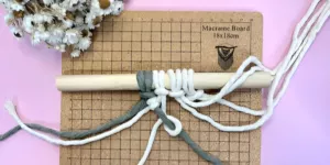 double half hitch green macrame wall hanging