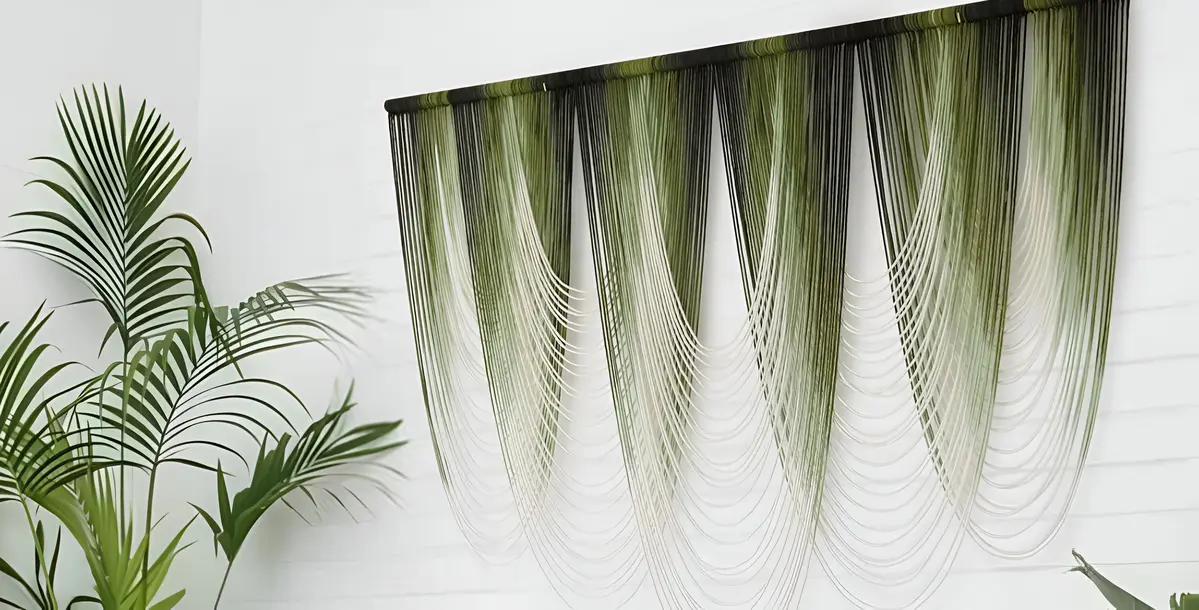 large green macrame wall hanging measurements