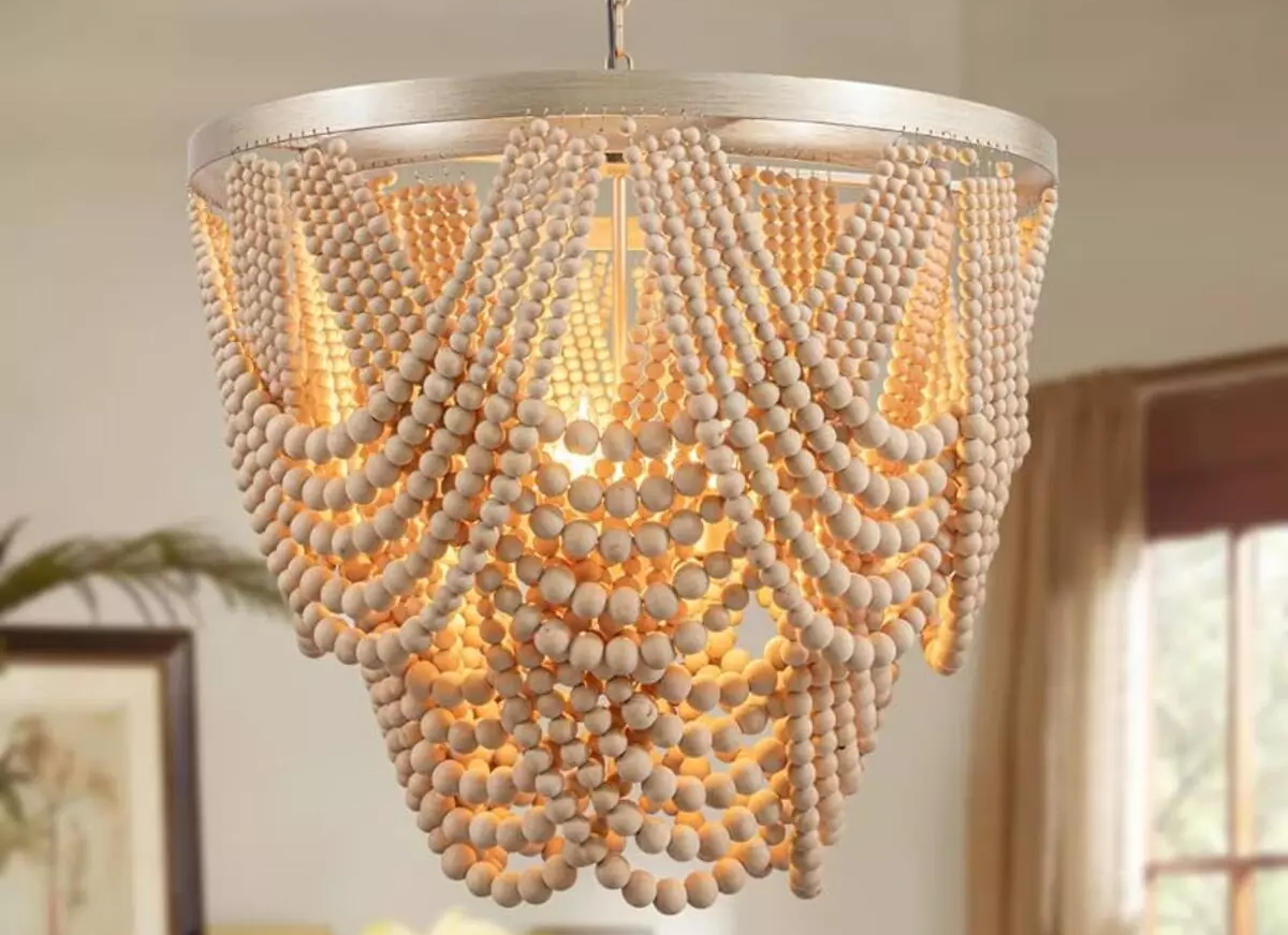 wooden beads macrame lampshade covering ideas