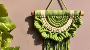small green macrame wall hanging dimensions