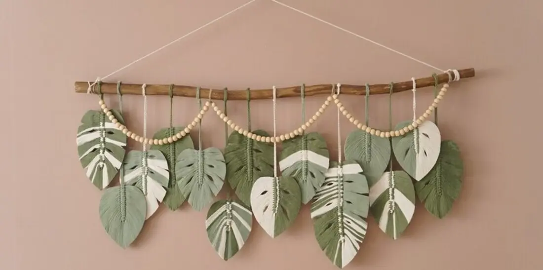 green macrame wall hanging living room ideas