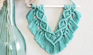 mint green macrame wall hanging