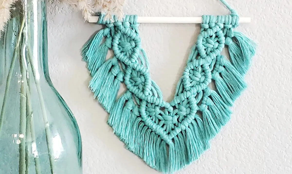mint green macrame wall hanging