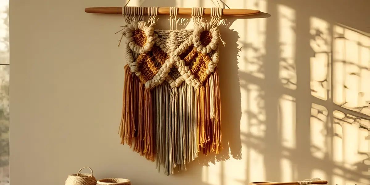 macrame wall decorations vintage retro revival
