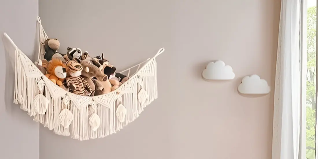 white macrame wall hanging nursery design
