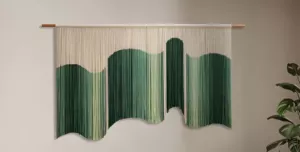 green macrame wall hanging gallery wall