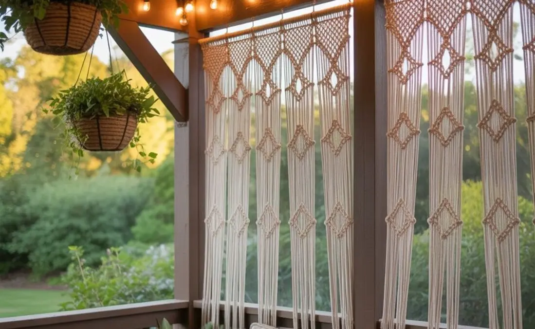 macrame lace curtains patio outdoor hanging ideas