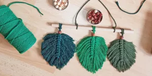 green macrame cord for wall hanging