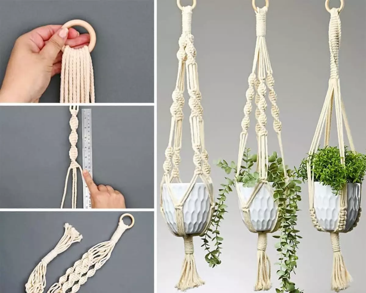 8mm rope macrame plant hanger tutorial