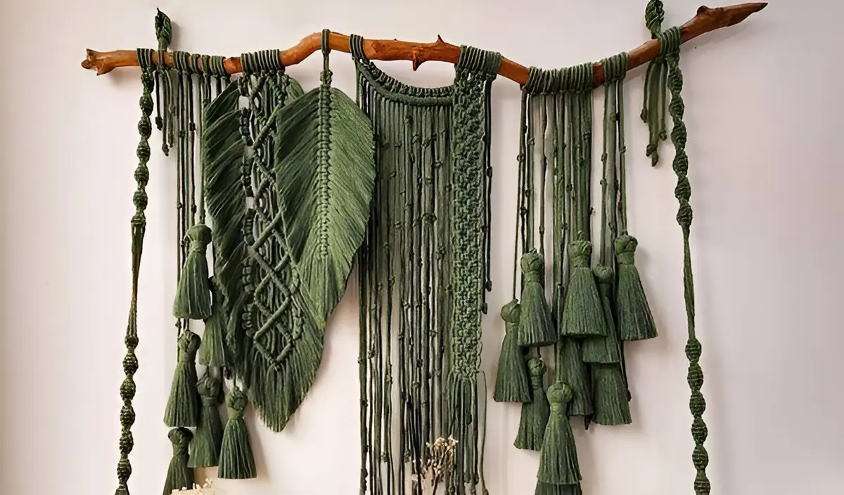 forest green macrame wall hanging materials