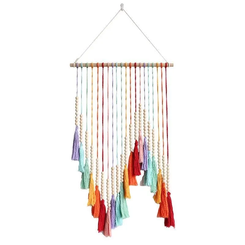 7 Stunning Painted Wooden Beads Macrame Colorful Accents That Transform Your Fiber Art Into Eye-Catching Masterpieces 2 colorful tassel tapestry hanging decorative macrame 2