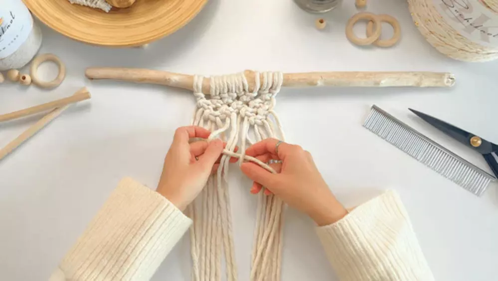single strand macrame cord board mounting
