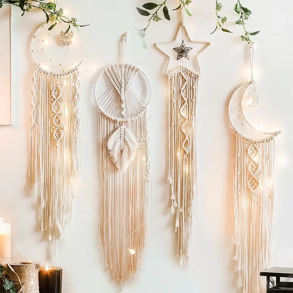 10 Magical Ways Mixed Size Wooden Beads Macrame Mobile Nursery Designs Into Breathtaking Masterpieces 2 macrame dream catcher boho home decor moon ramadan decoration macrame wall hanging baby nordic room decoration