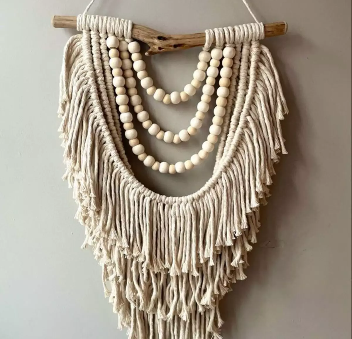 whitewashed wooden beads macrame coastal decor