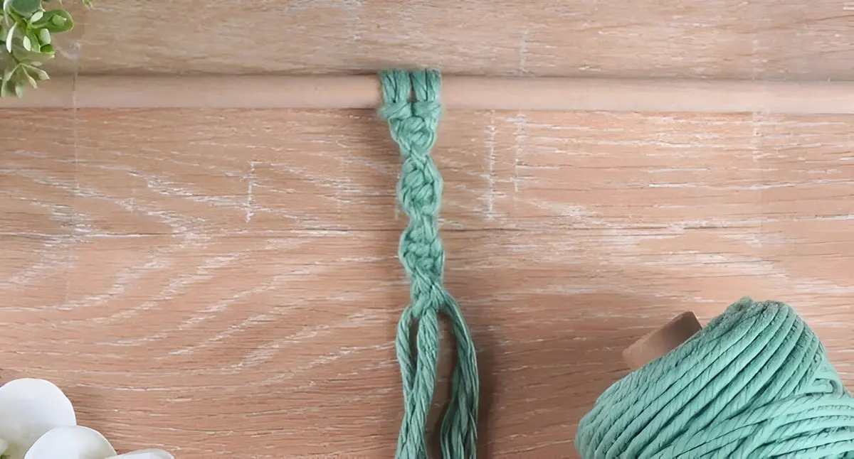 spiral knot green macrame wall hanging