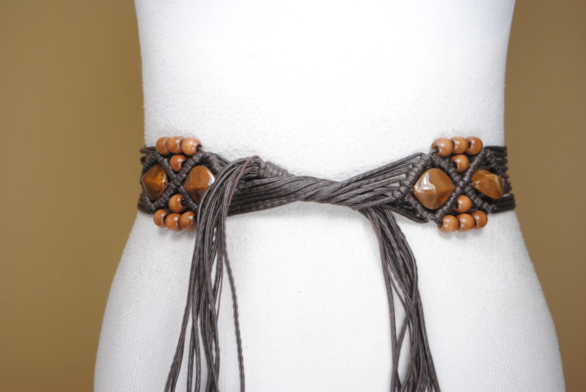 wooden beads macrame belt tutorial DIY