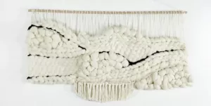 modern white macrame wall hanging