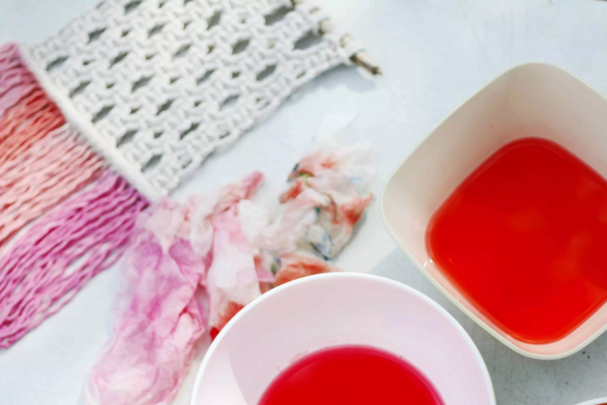 rope dyeing macrame custom colors