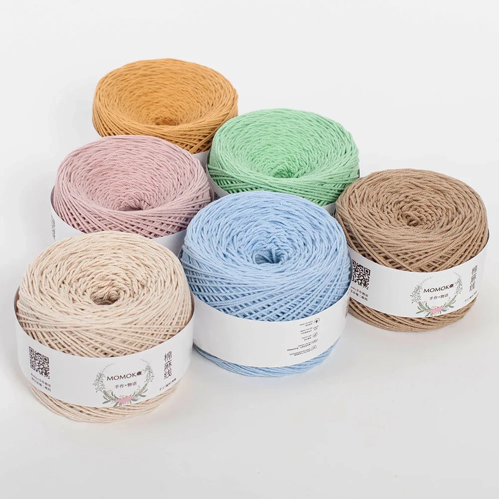 1pc 100g cotton yarn for hand knitting linen crochet yarn 9 strands twine diy line crochet