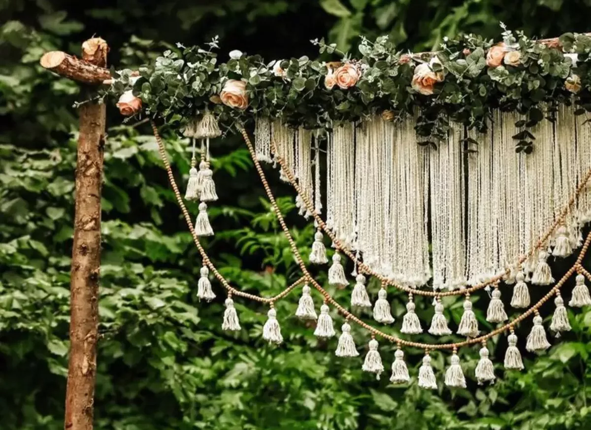wooden beads macrame wedding decoration DIY