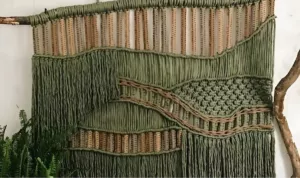forest green macrame wall hanging