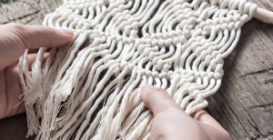 white macrame wall hanging maintenance tips