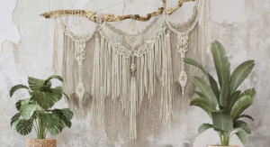 boho white macrame wall hanging decor
