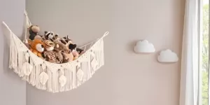 white macrame wall hanging nursery design