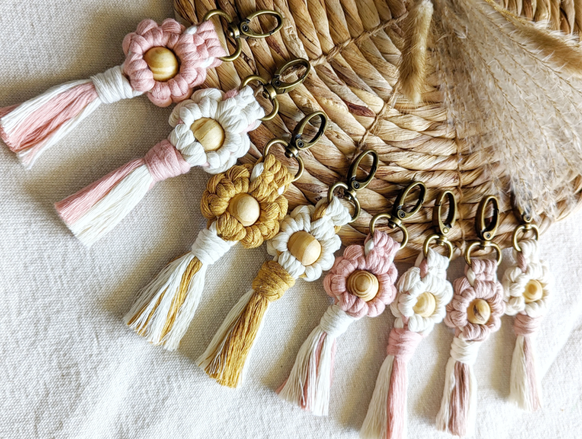 12mm wooden beads macrame keychain patterns
