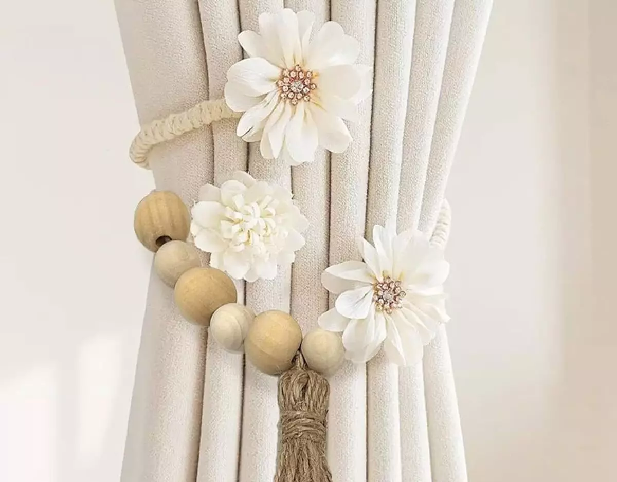 20mm wooden beads macrame curtain tiebacks